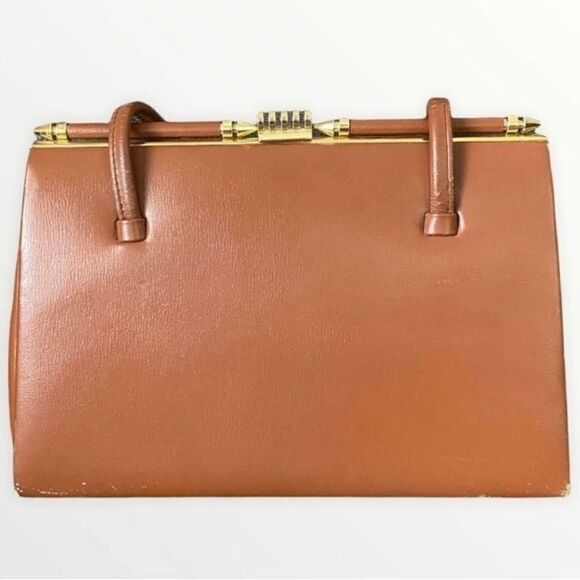 Vintage 1960s Gimbles Brown Leather Shoulder Bag - Picture 5 of 5